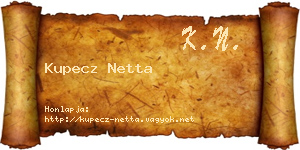 Kupecz Netta névjegykártya